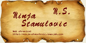 Minja Stanulović vizit kartica